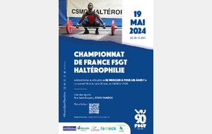 Chpt de France FSGT Haltérophilie Fameck dimanche 19 mai 2024